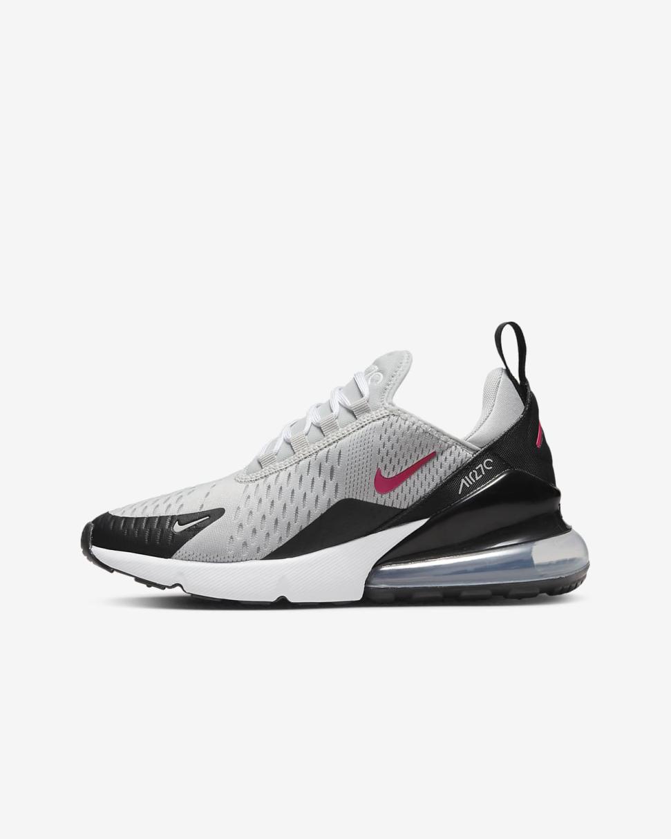 Nike Air Max 270 Grey Fog/Black/White/Siren Red | Kids Nike Air Max