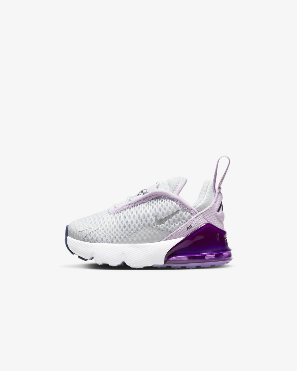 Nike Air Max 270 Pure Platinum/Violet Frost/Midnight Navy/Metallic Silver | Kids Nike Air Max