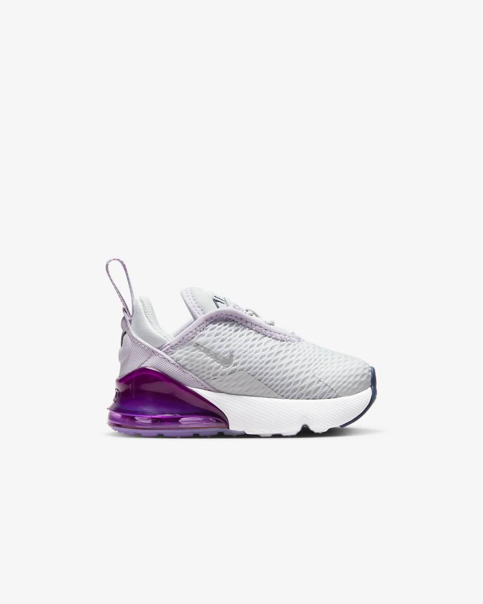 Nike Air Max 270 Pure Platinum/Violet Frost/Midnight Navy/Metallic Silver | Kids Nike Air Max