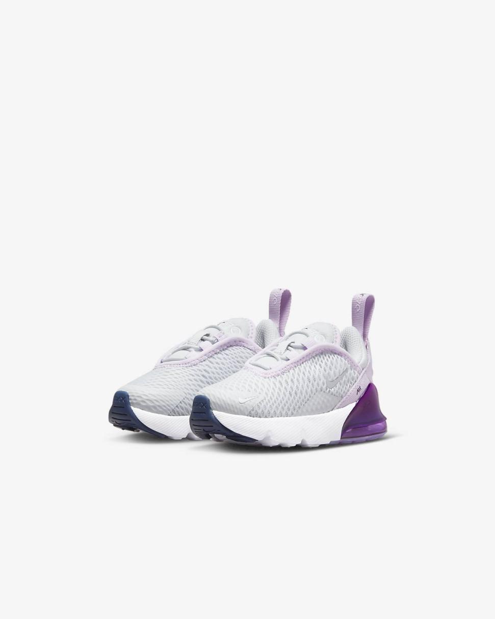 Nike Air Max 270 Pure Platinum/Violet Frost/Midnight Navy/Metallic Silver | Kids Nike Air Max