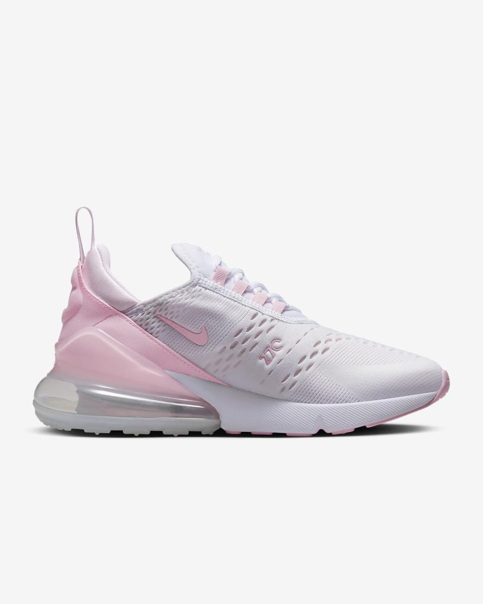 Nike Air Max 270 White/Pearl Pink/Football Grey/Medium Soft Pink | Womens Nike First Day Kicks
