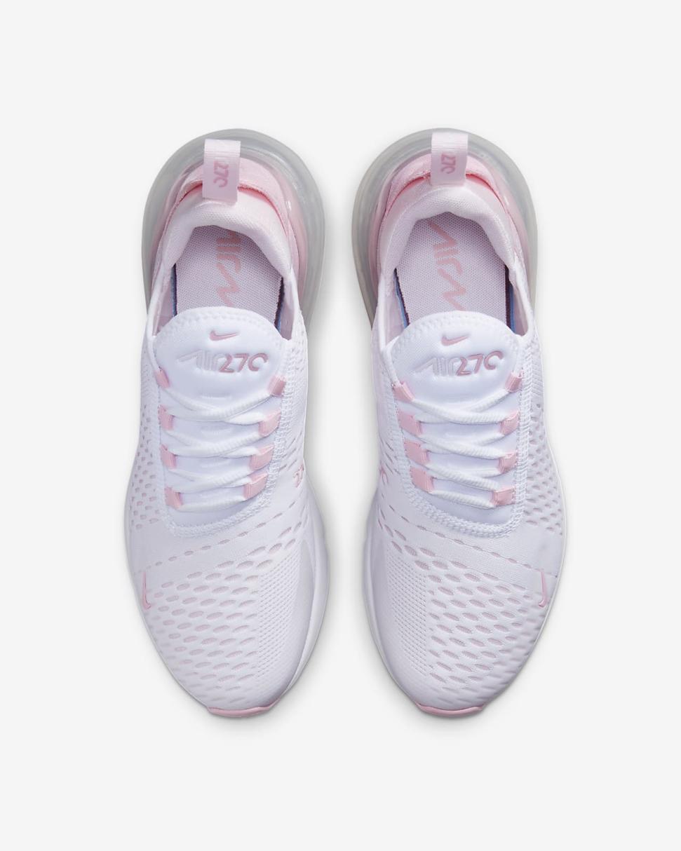Nike Air Max 270 White/Pearl Pink/Football Grey/Medium Soft Pink | Womens Nike First Day Kicks