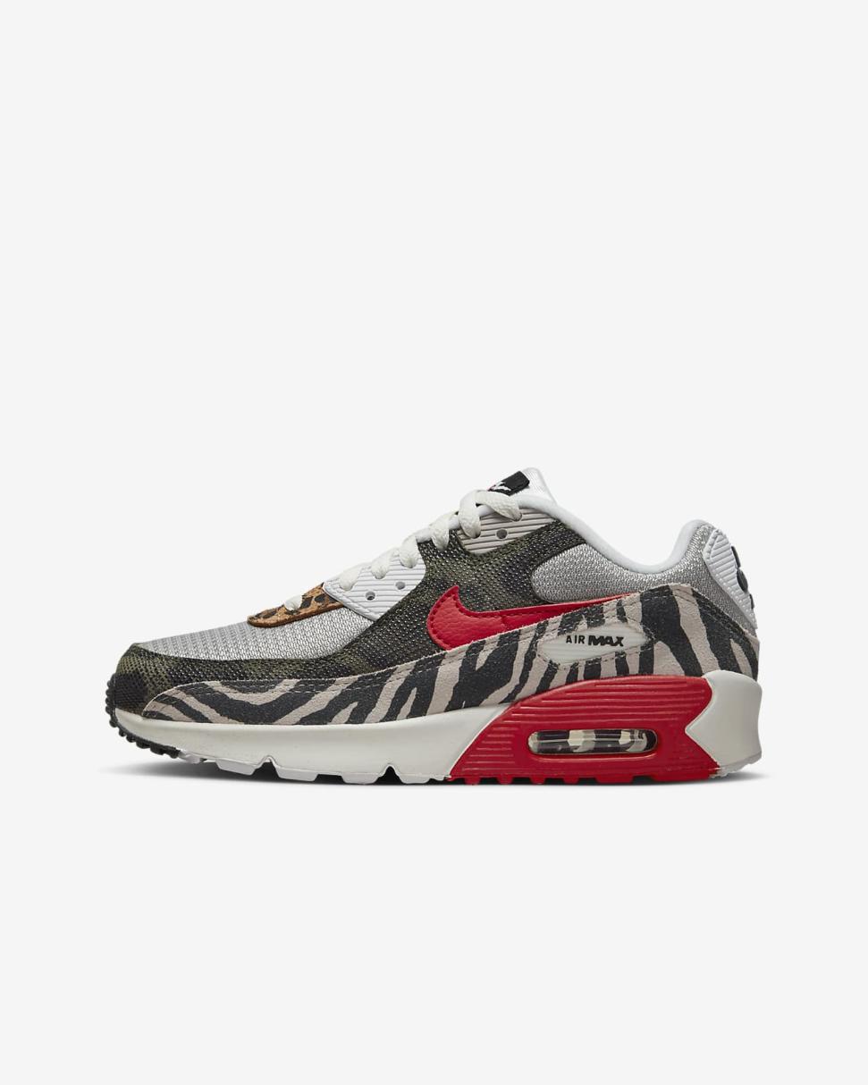 Nike Air Max 90 Light Iron Ore/Summit White/Black/University Red | Kids Nike Air Max