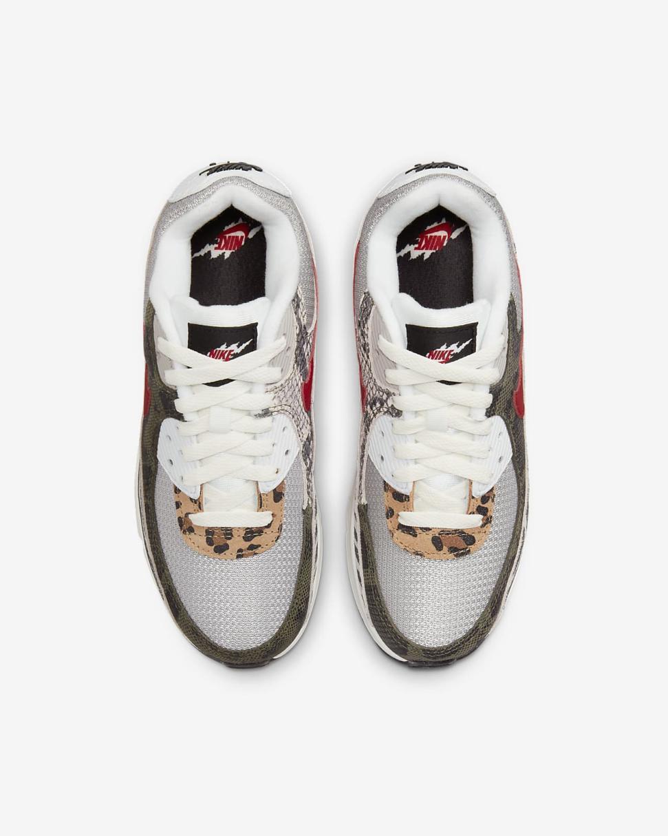 Nike Air Max 90 Light Iron Ore/Summit White/Black/University Red | Kids Nike Air Max