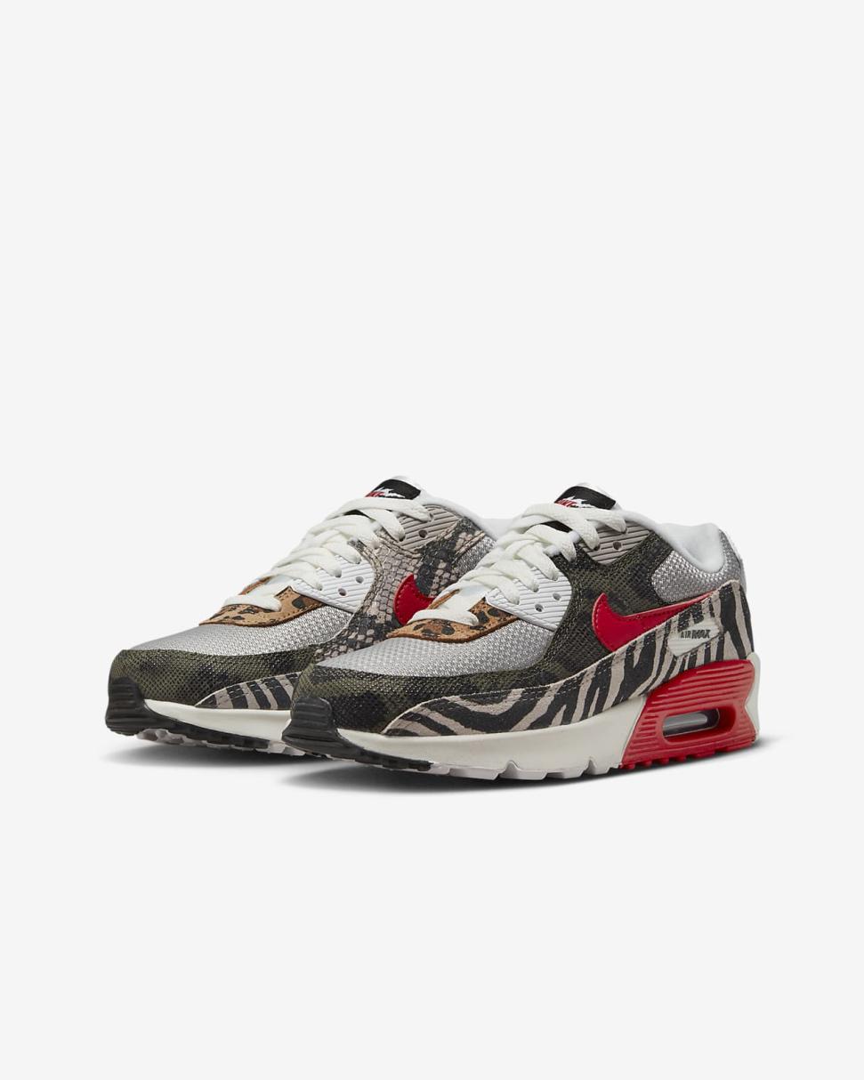 Nike Air Max 90 Light Iron Ore/Summit White/Black/University Red | Kids Nike Air Max