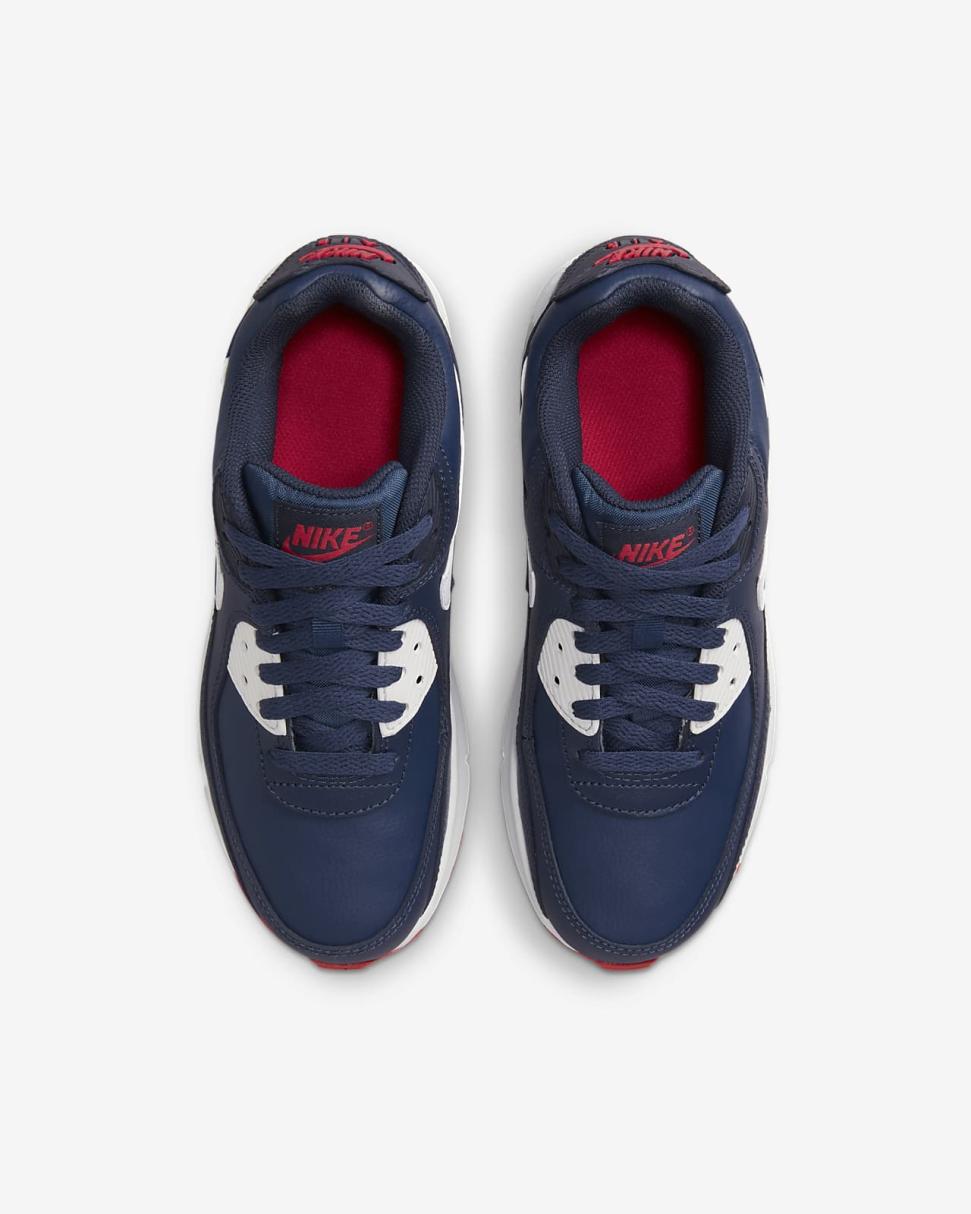 Nike Air Max 90 LTR Obsidian/Midnight Navy/Track Red/White | Kids Nike First Day Kicks