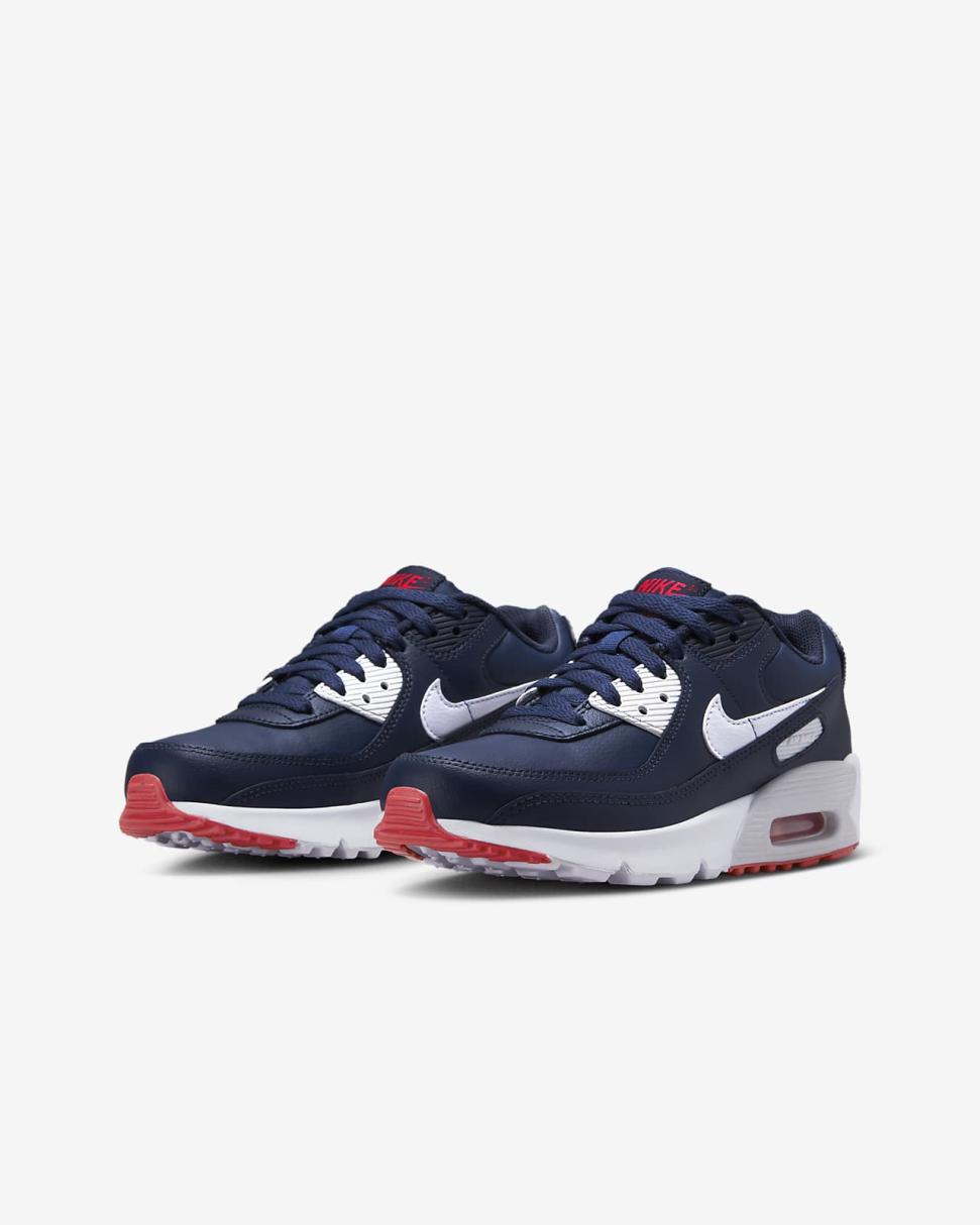 Nike Air Max 90 LTR Obsidian/Midnight Navy/Track Red/White | Kids Nike First Day Kicks