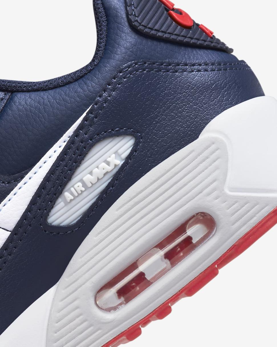 Nike Air Max 90 LTR Obsidian/Midnight Navy/Track Red/White | Kids Nike First Day Kicks