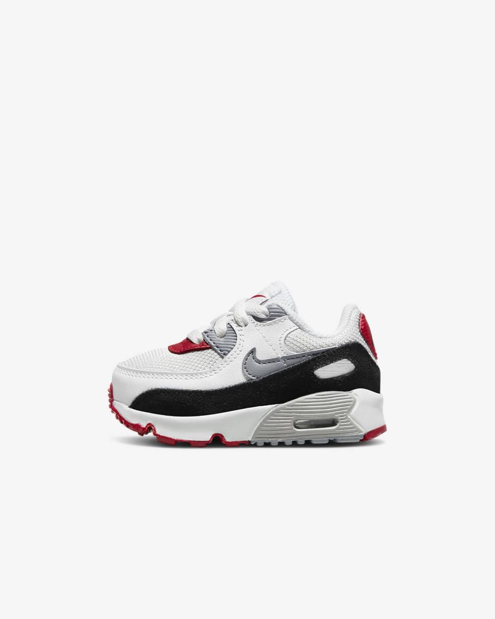 Nike Air Max 90 LTR Photon Dust/Varsity Red/White/Particle Grey | Kids Nike Air Max