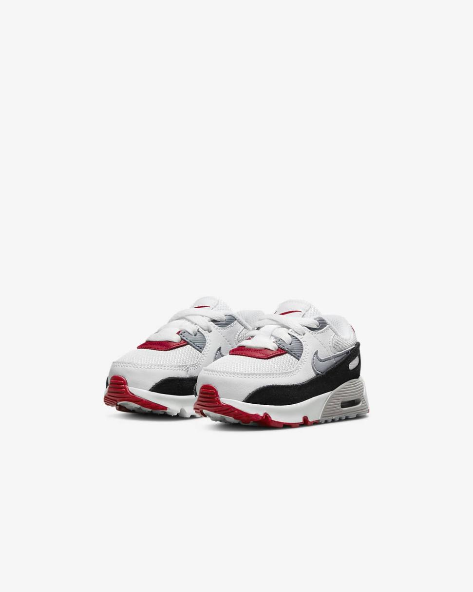 Nike Air Max 90 LTR Photon Dust/Varsity Red/White/Particle Grey | Kids Nike Air Max