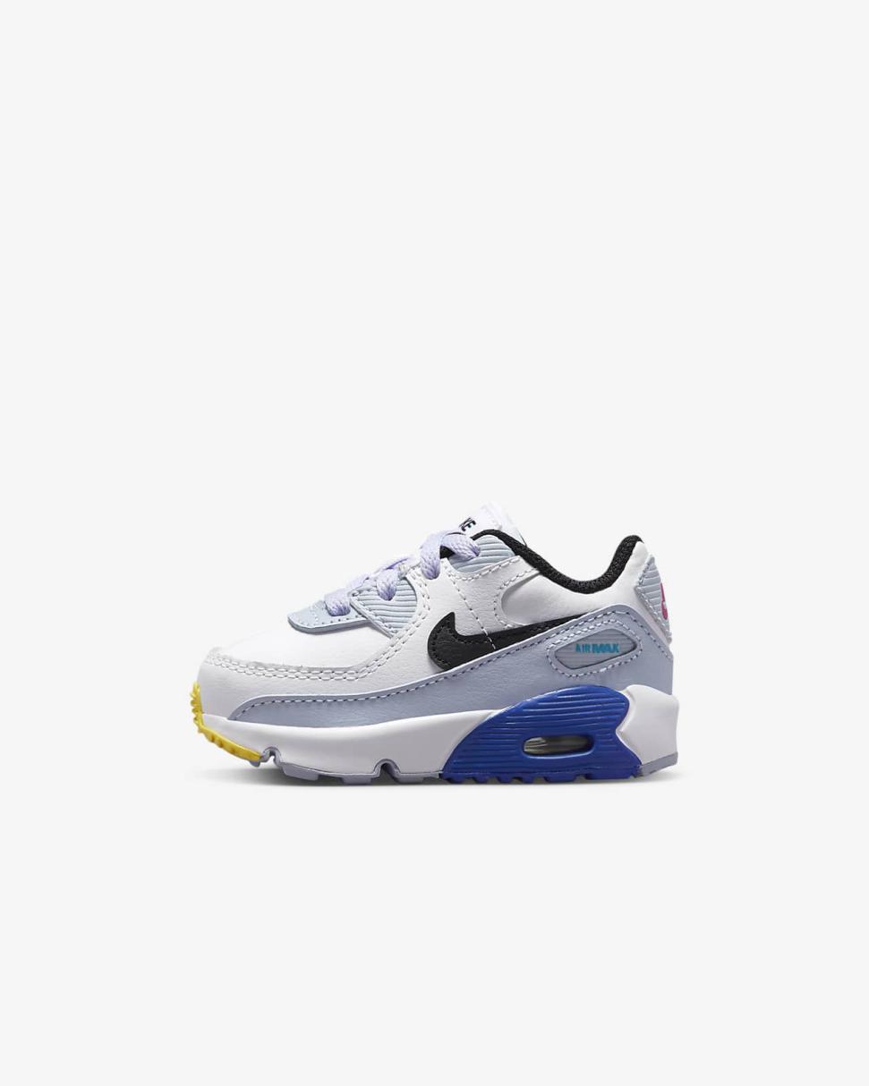 Nike Air Max 90 LTR White/Blue Whisper/Hyper Royal/Black | Kids Nike Air Max