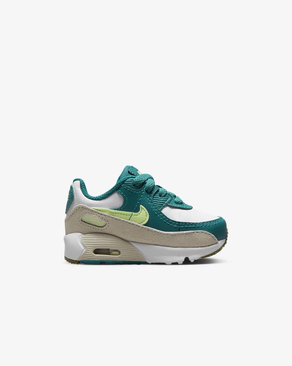 Nike Air Max 90 LTR White/Bright Spruce/Phantom/Barely Volt | Kids Nike Air Max