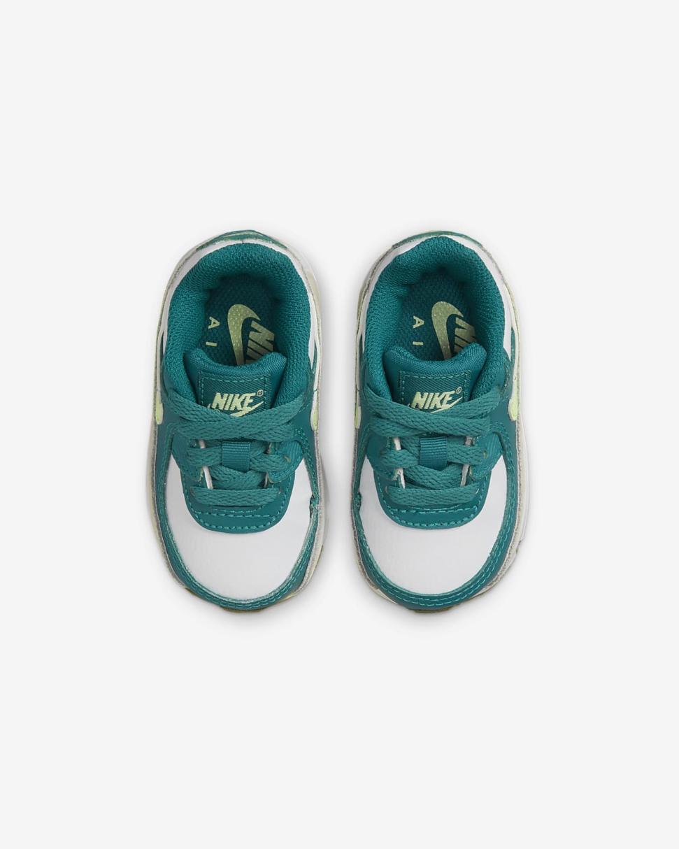 Nike Air Max 90 LTR White/Bright Spruce/Phantom/Barely Volt | Kids Nike Air Max