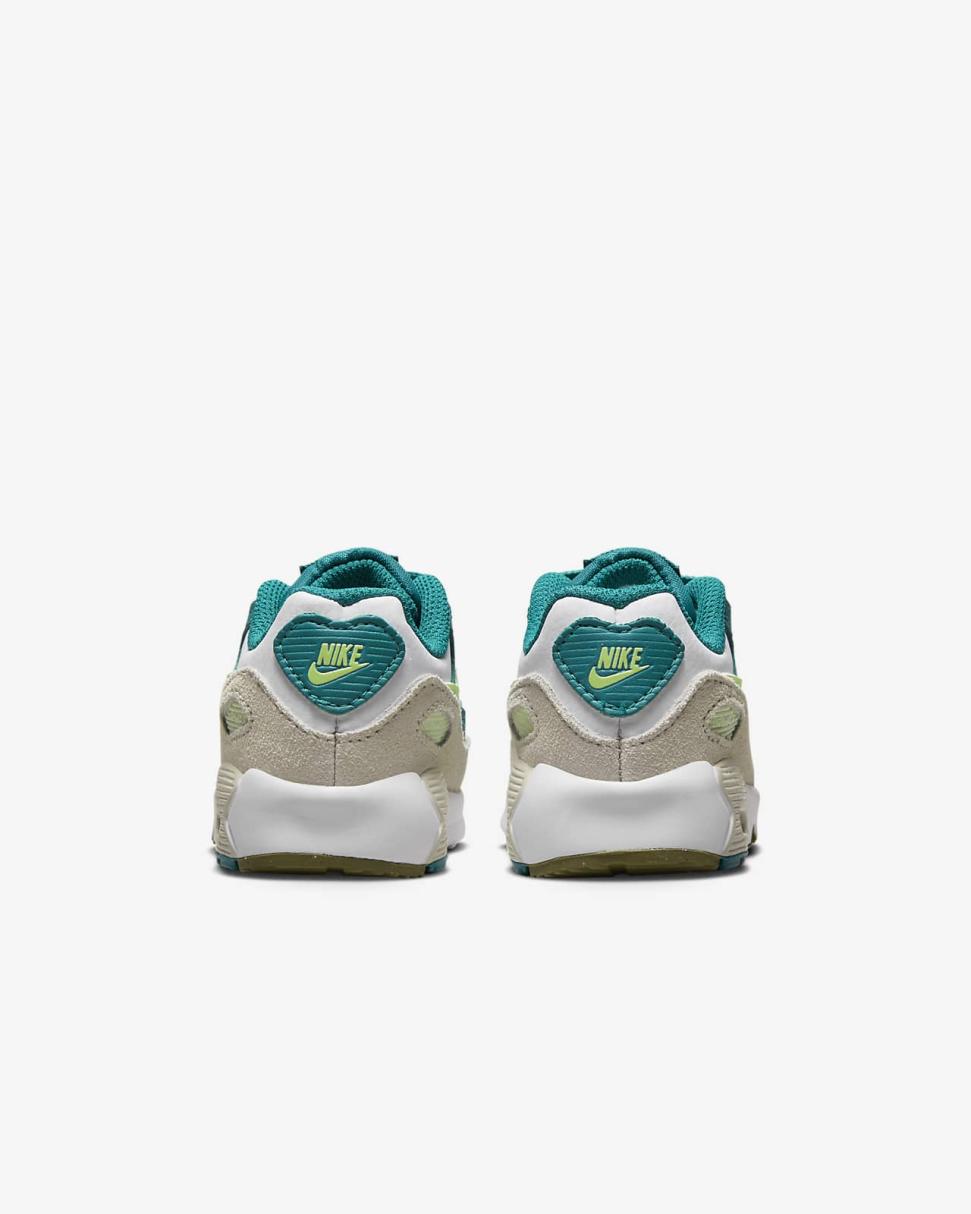 Nike Air Max 90 LTR White/Bright Spruce/Phantom/Barely Volt | Kids Nike Air Max