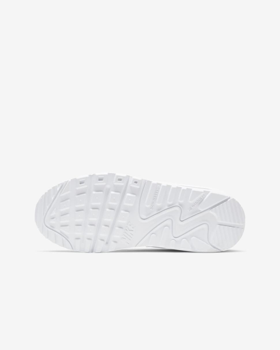 Nike Air Max 90 LTR White/Metallic Silver/White/White | Kids Nike First Day Kicks