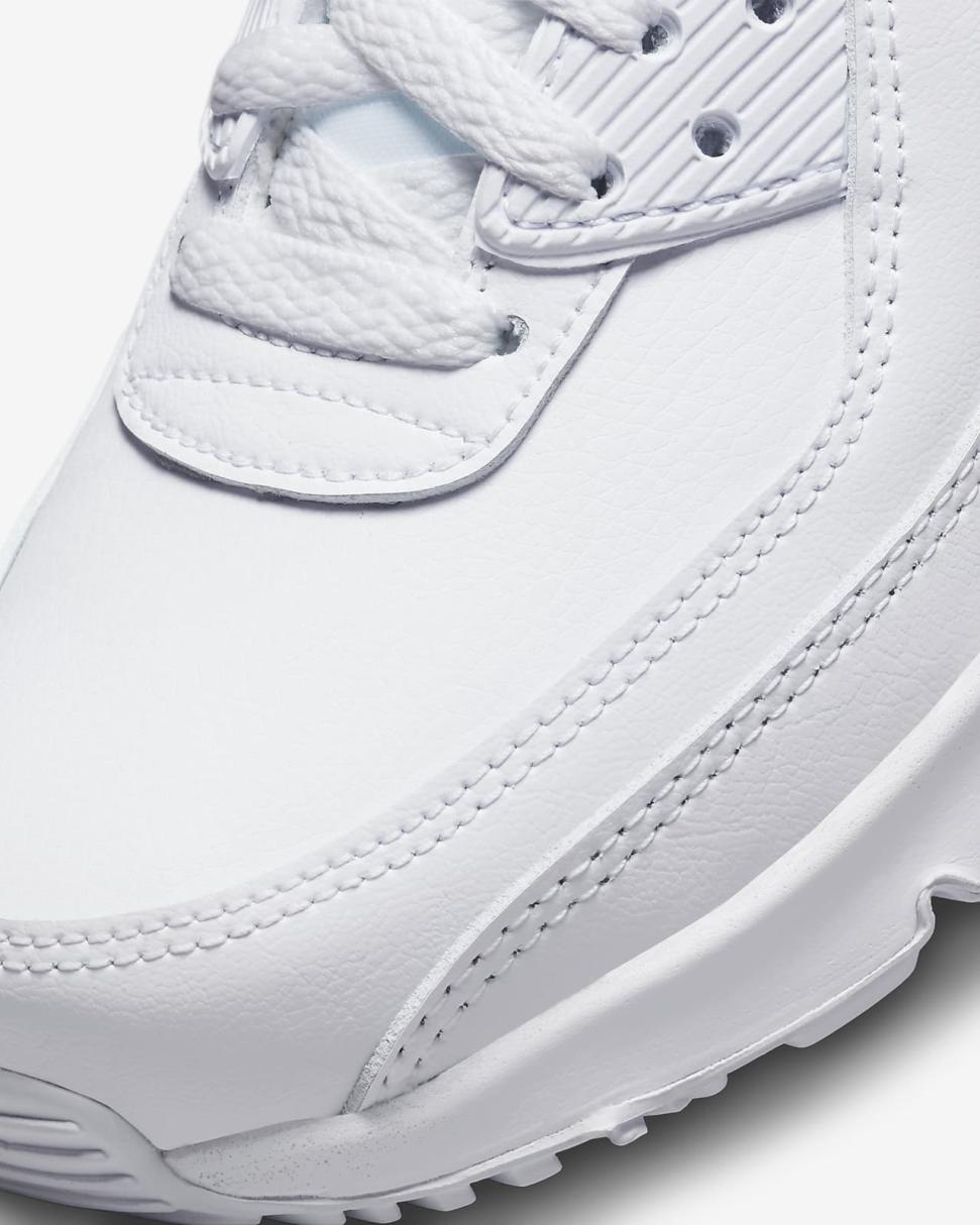 Nike Air Max 90 LTR White/Metallic Silver/White/White | Kids Nike First Day Kicks