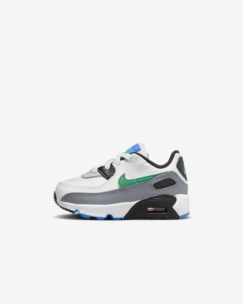 Nike Air Max 90 LTR White/Pure Platinum/Cool Grey/Stadium Green | Kids Nike Air Max