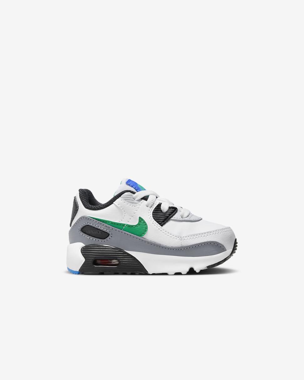Nike Air Max 90 LTR White/Pure Platinum/Cool Grey/Stadium Green | Kids Nike Air Max