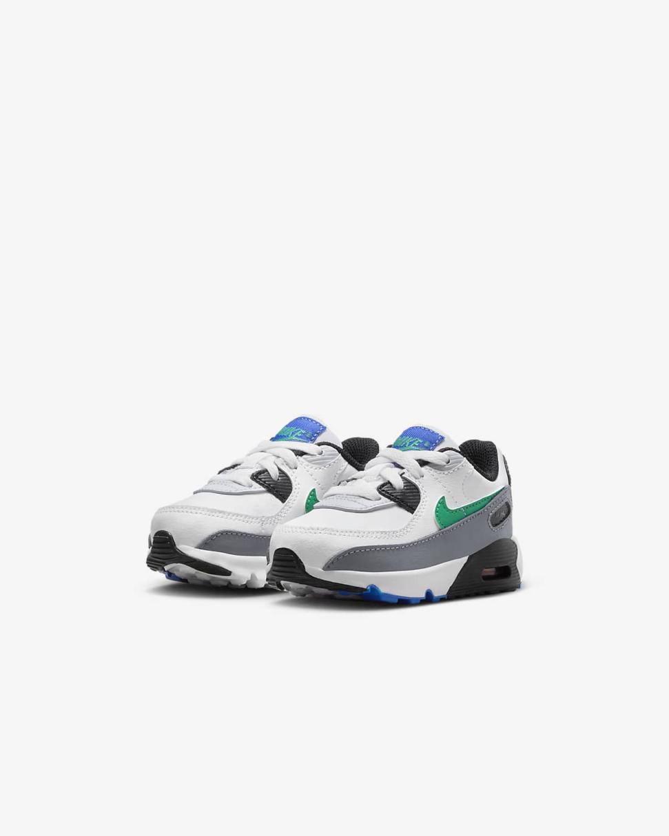 Nike Air Max 90 LTR White/Pure Platinum/Cool Grey/Stadium Green | Kids Nike Air Max