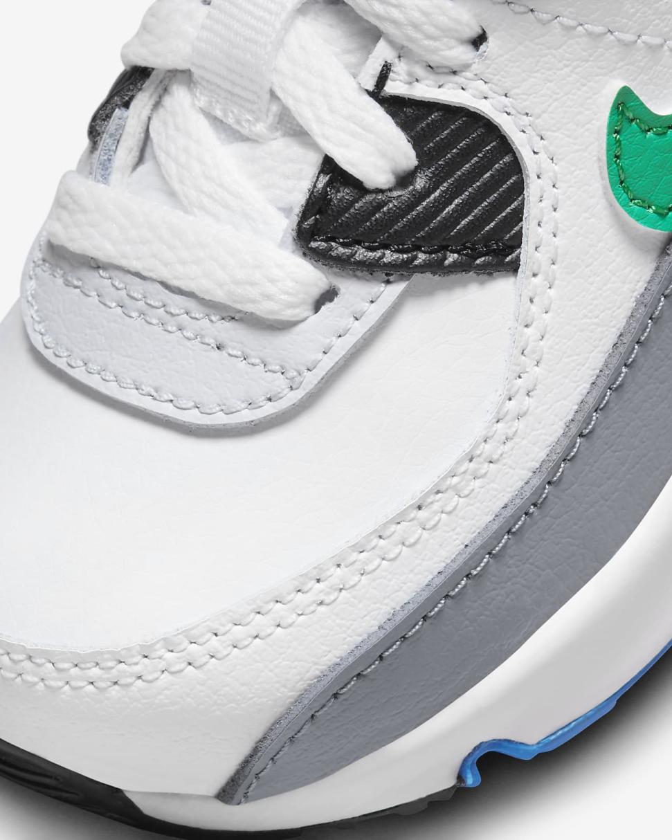 Nike Air Max 90 LTR White/Pure Platinum/Cool Grey/Stadium Green | Kids Nike Air Max