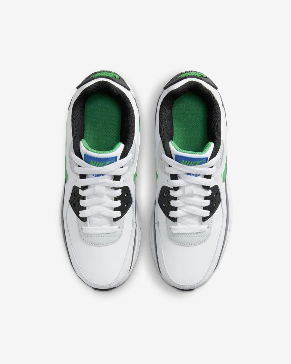 Nike Air Max 90 LTR White/Pure Platinum/Cool Grey/Stadium Green | Kids Nike First Day Kicks