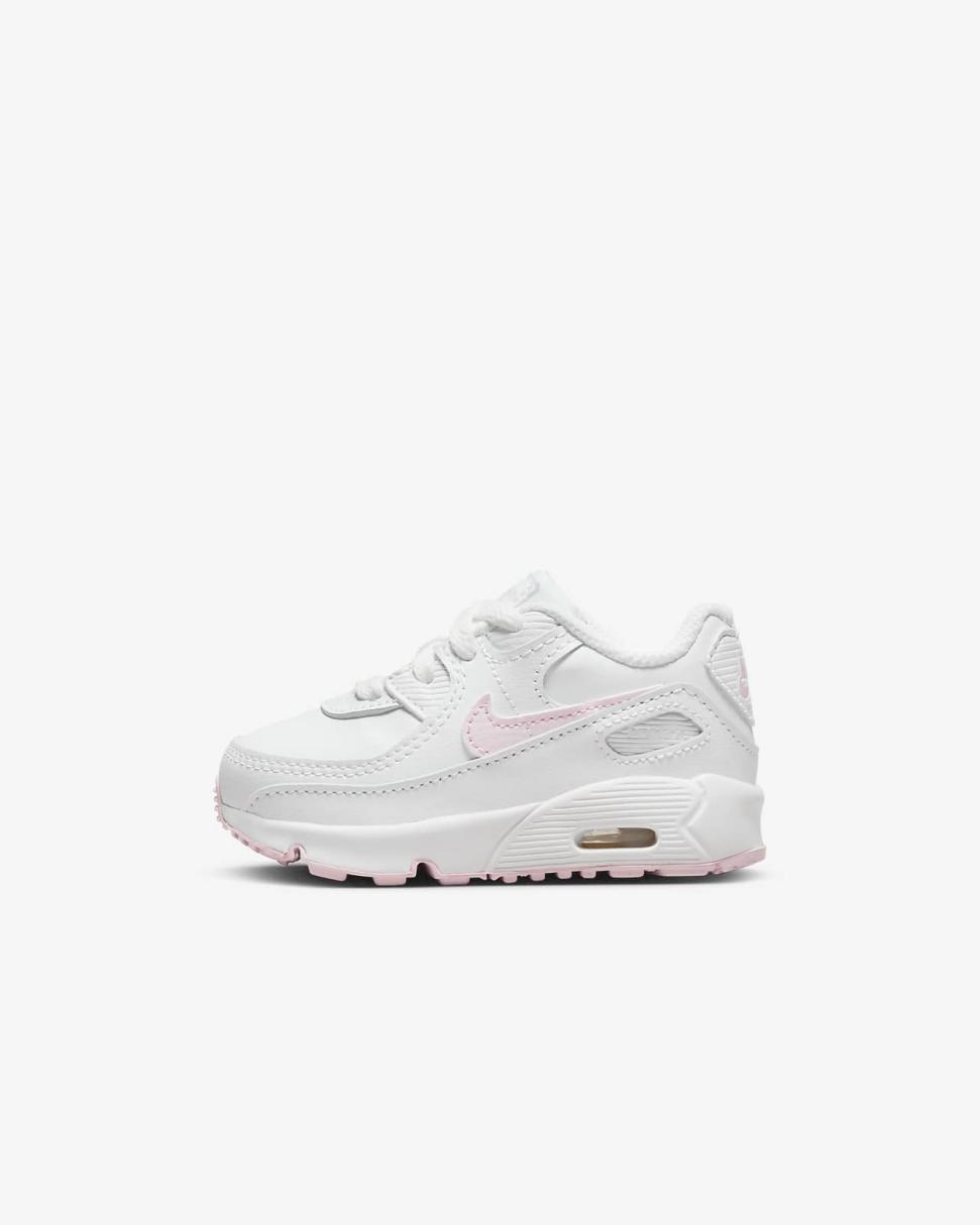Nike Air Max 90 LTR White/White/White/Pink Foam | Kids Nike Air Max