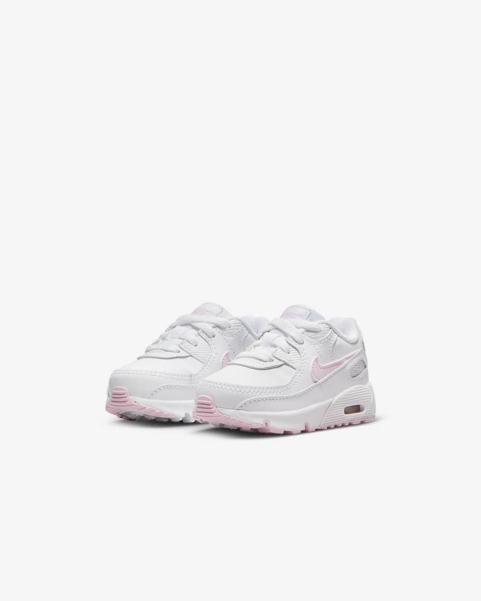 Nike Air Max 90 LTR White/White/White/Pink Foam | Kids Nike Air Max