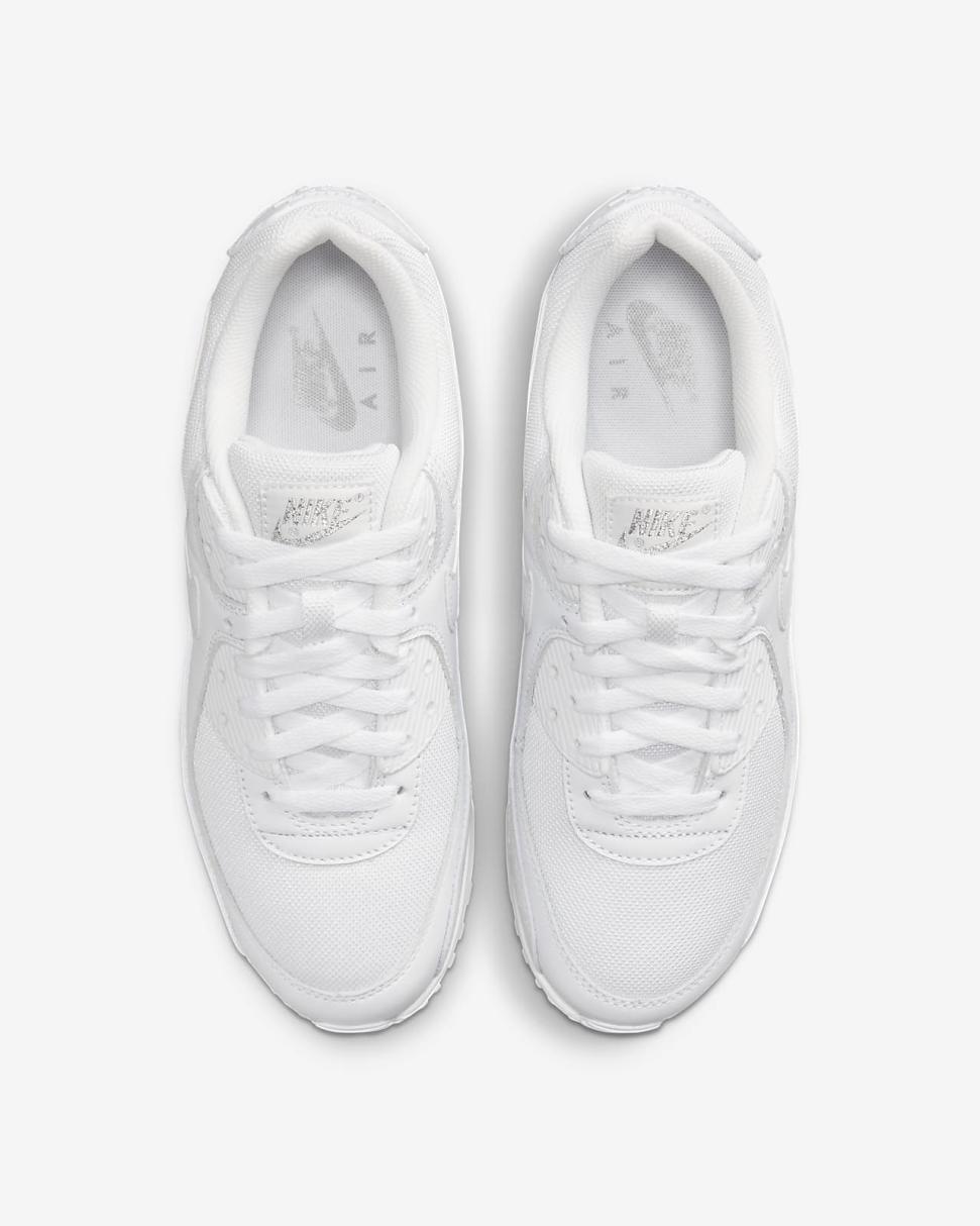 Nike Air Max 90 Premium White/Metallic Silver/White | Mens Nike Lifestyle