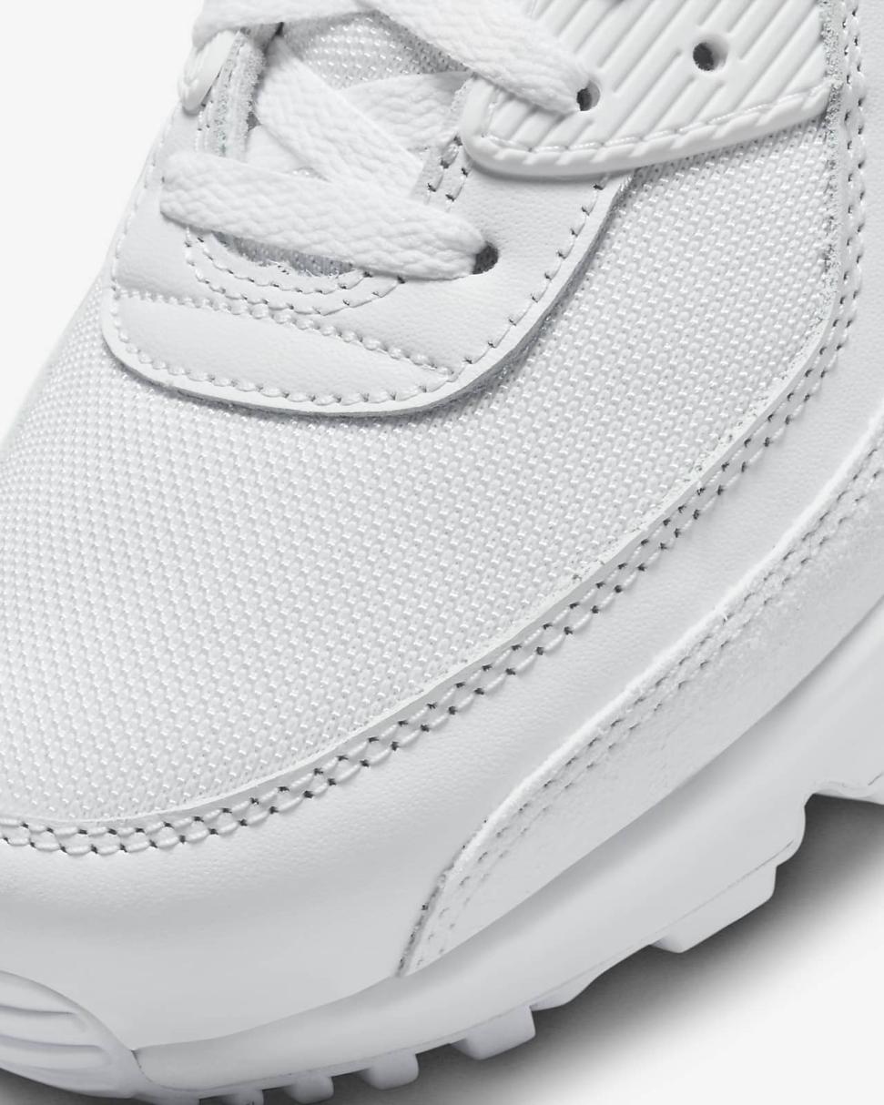 Nike Air Max 90 Premium White/Metallic Silver/White | Mens Nike Lifestyle