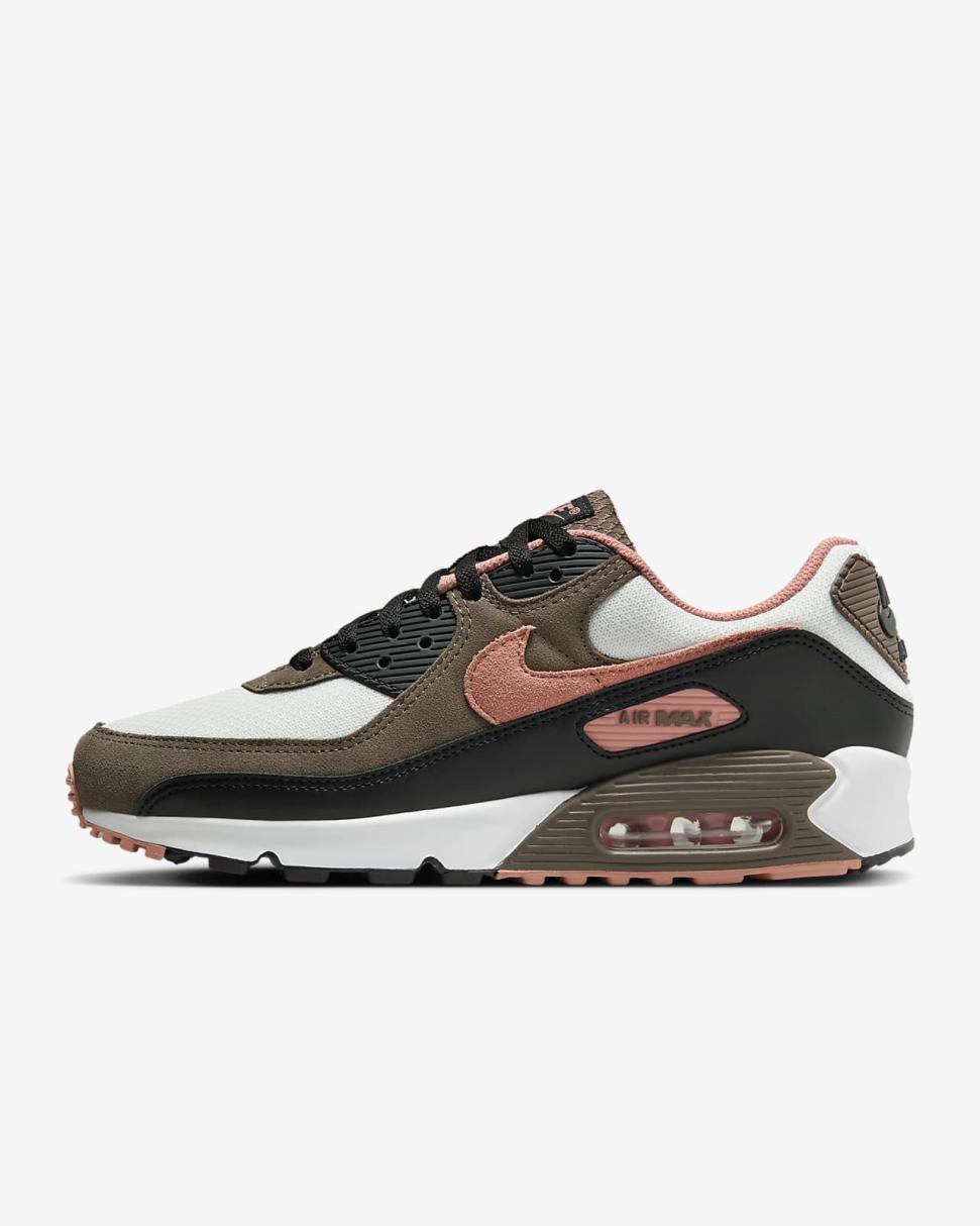 Nike Air Max 90 Summit White/Ironstone/Black/Red Stardust | Mens Nike Lifestyle