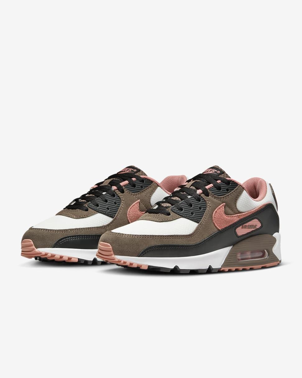 Nike Air Max 90 Summit White/Ironstone/Black/Red Stardust | Mens Nike Lifestyle
