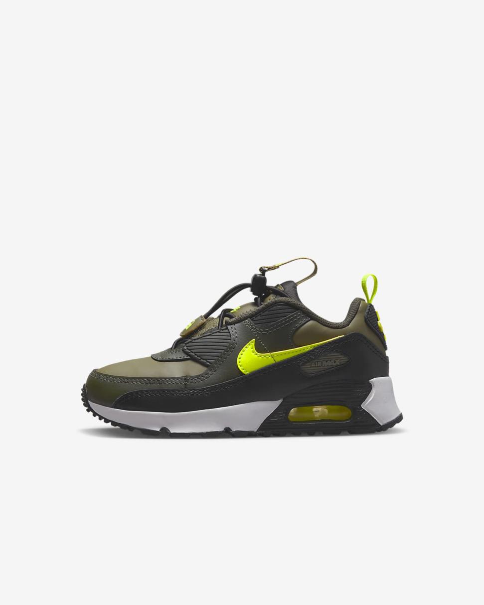 Nike Air Max 90 Toggle Medium Olive/Sequoia/Black/Volt | Kids Nike First Day Kicks