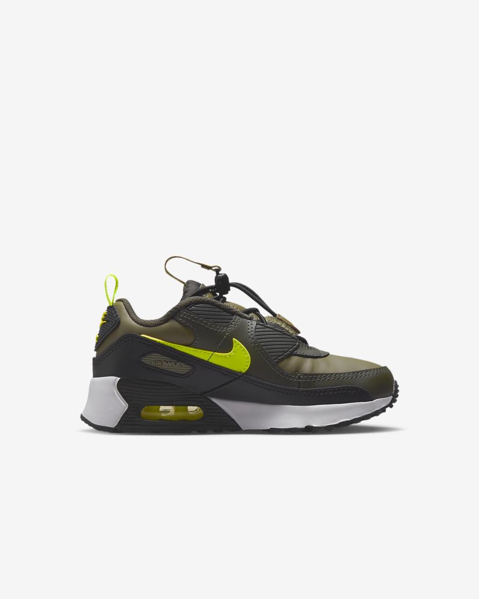 Nike Air Max 90 Toggle Medium Olive/Sequoia/Black/Volt | Kids Nike First Day Kicks