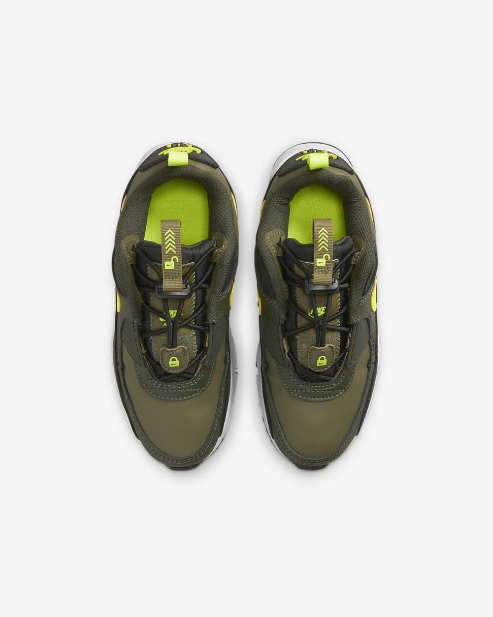 Nike Air Max 90 Toggle Medium Olive/Sequoia/Black/Volt | Kids Nike First Day Kicks