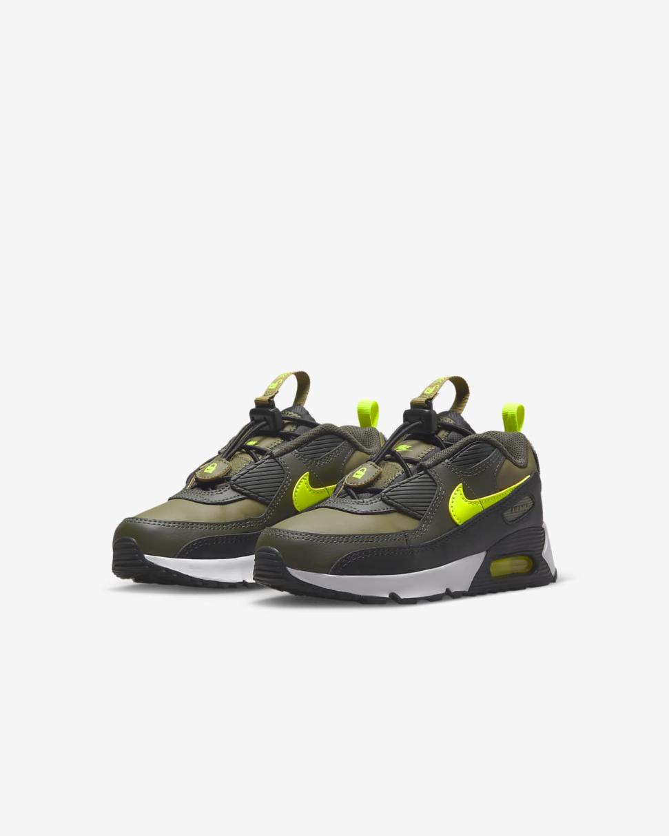 Nike Air Max 90 Toggle Medium Olive/Sequoia/Black/Volt | Kids Nike First Day Kicks