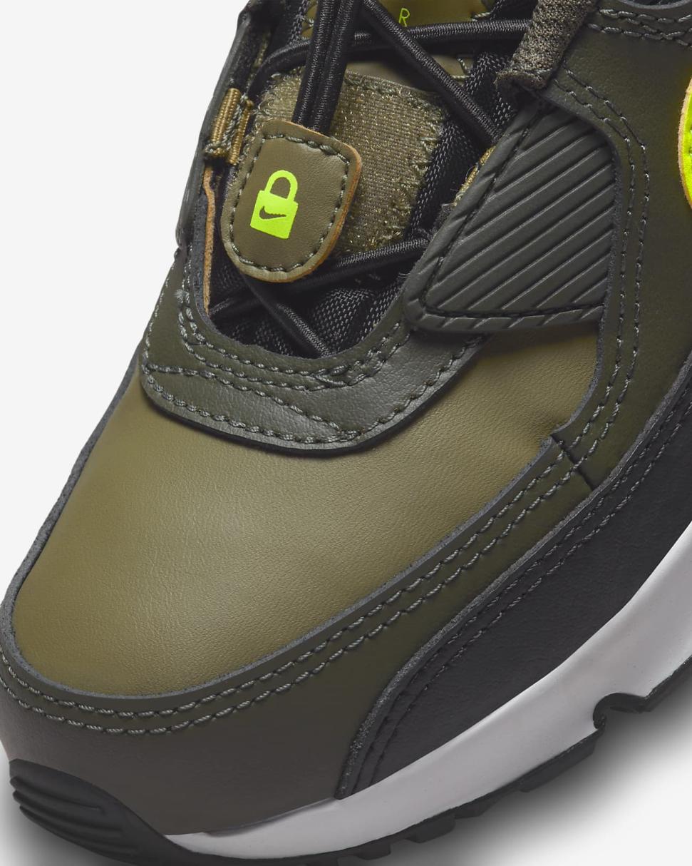 Nike Air Max 90 Toggle Medium Olive/Sequoia/Black/Volt | Kids Nike First Day Kicks