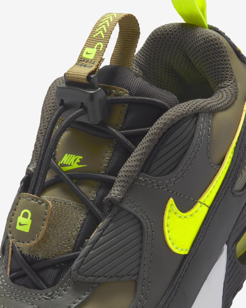 Nike Air Max 90 Toggle Medium Olive/Sequoia/Black/Volt | Kids Nike First Day Kicks
