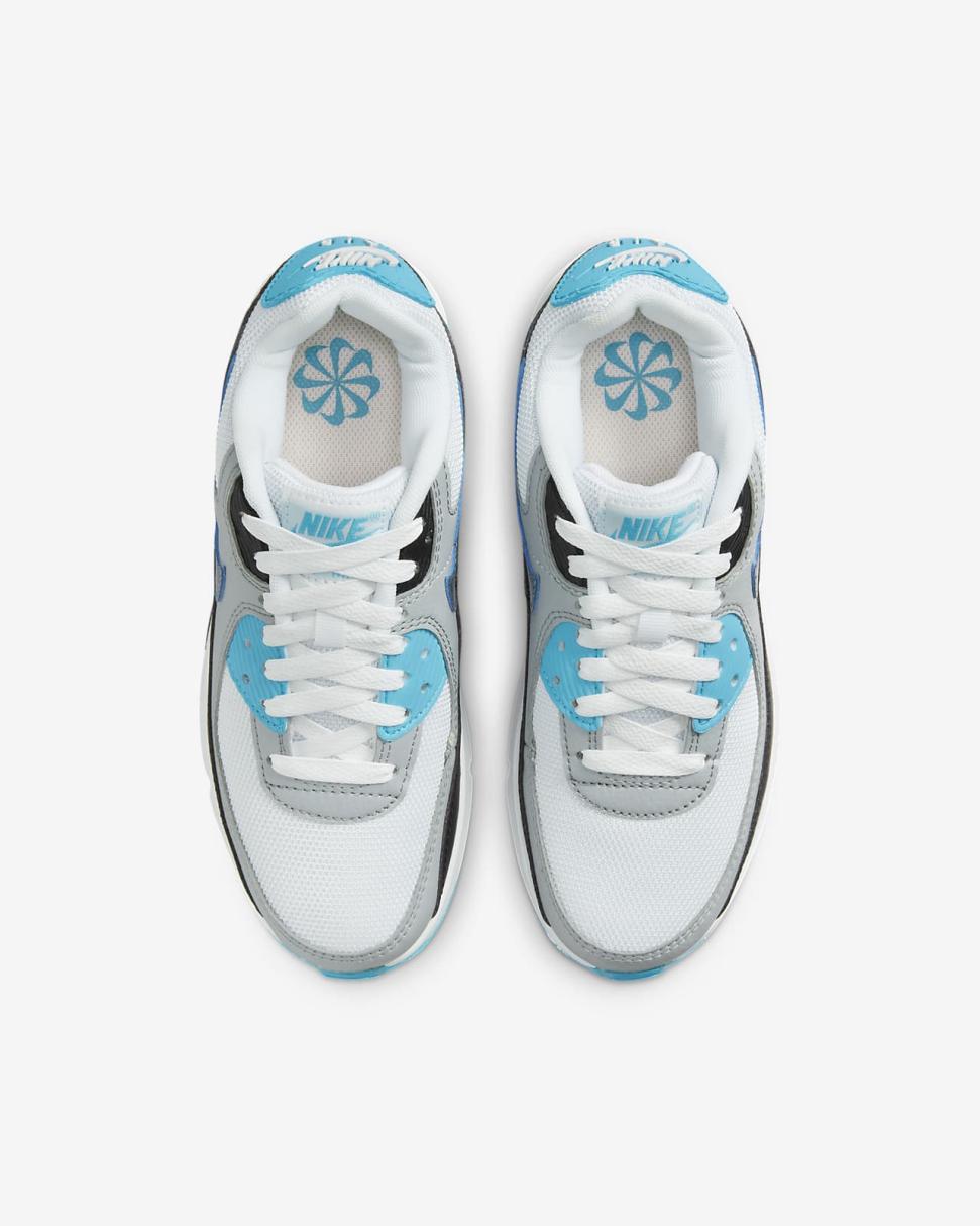 Nike Air Max 90 White/Blue Lightning/Black/Blue Lightning | Kids Nike Air Max