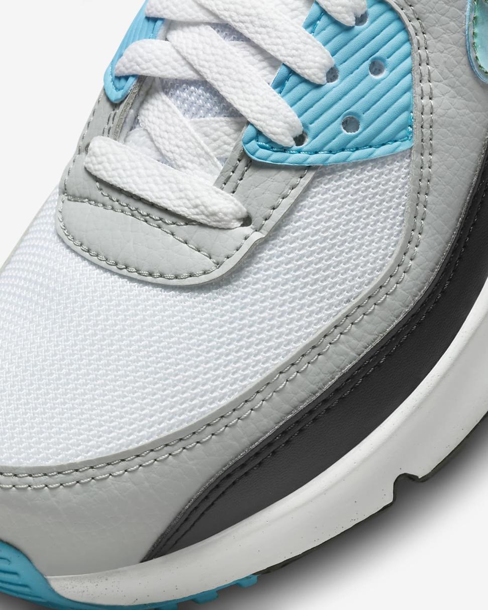 Nike Air Max 90 White/Blue Lightning/Black/Blue Lightning | Kids Nike Air Max