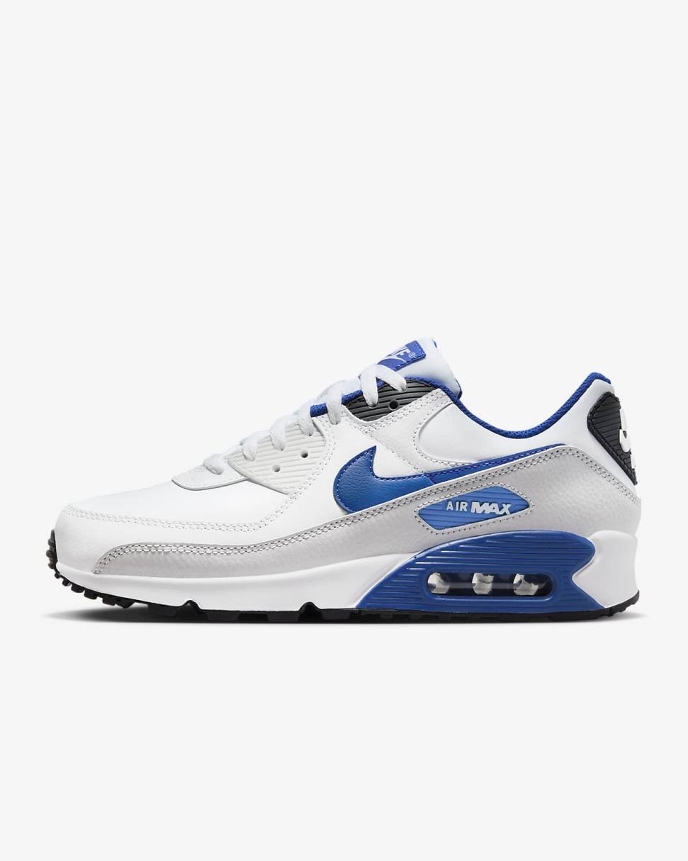 Nike Air Max 90 White/Photon Dust/Black/Game Royal | Mens Nike Lifestyle