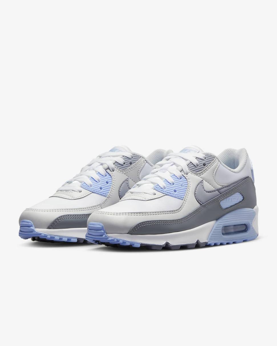 Nike Air Max 90 White/Photon Dust/Cobalt Bliss/Wolf Grey | Womens Nike Lifestyle