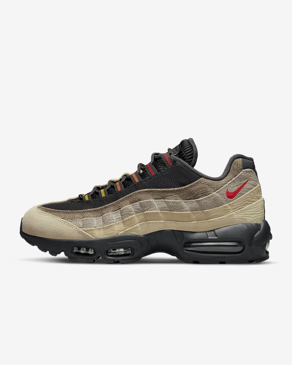 Nike Air Max 95 Off Noir/Rattan/Limestone/University Red | Mens Nike Lifestyle