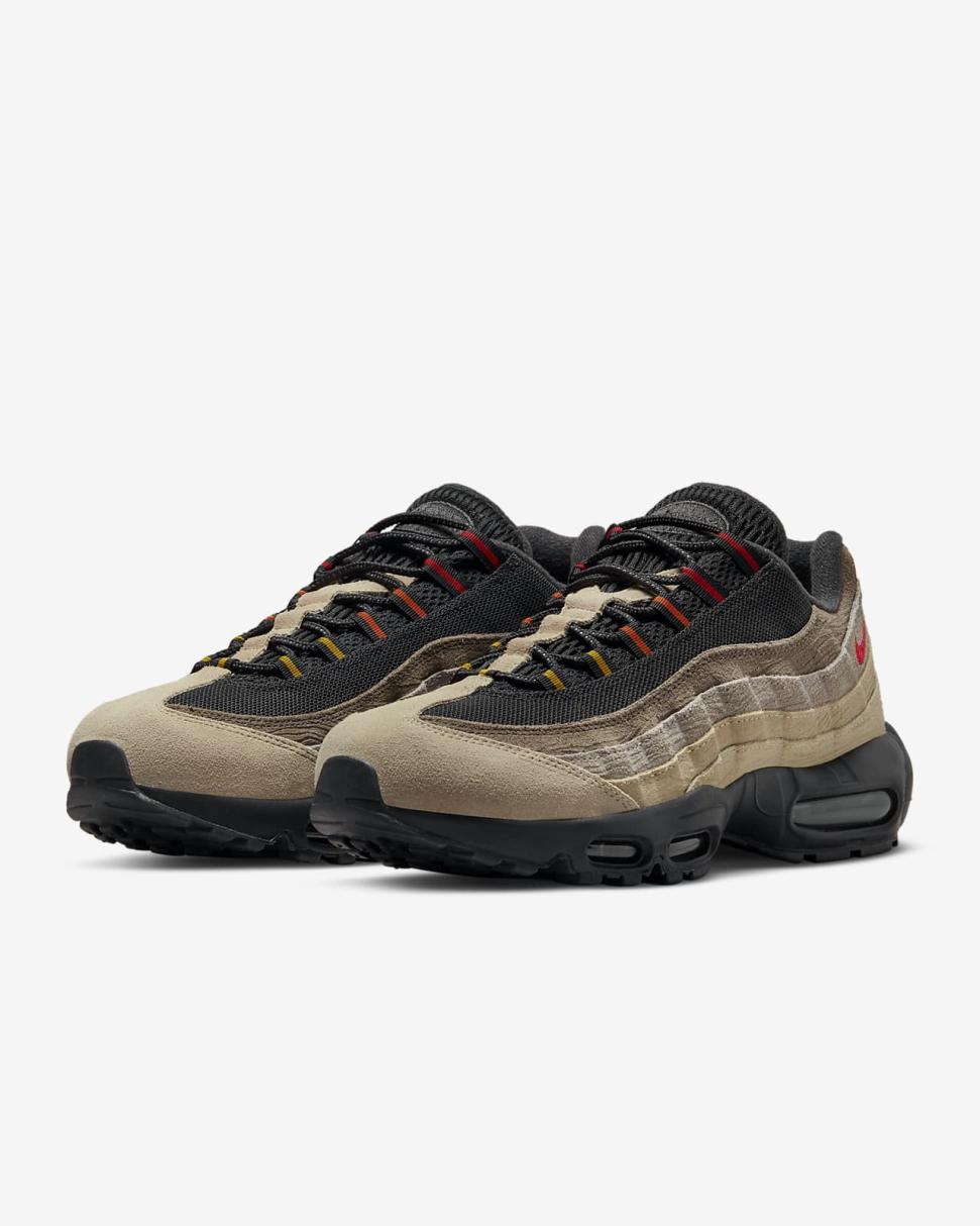 Nike Air Max 95 Off Noir/Rattan/Limestone/University Red | Mens Nike Lifestyle