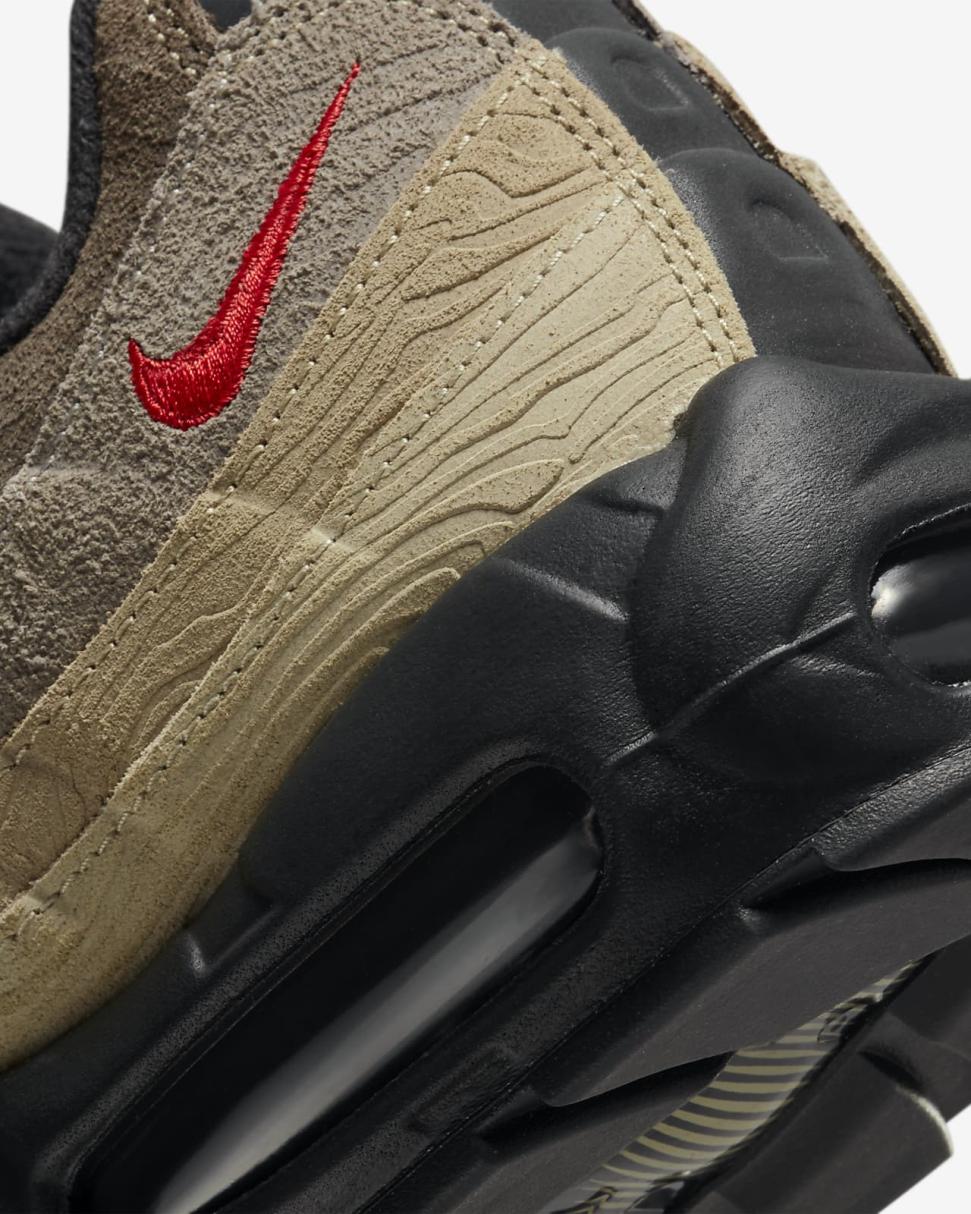 Nike Air Max 95 Off Noir/Rattan/Limestone/University Red | Mens Nike Lifestyle