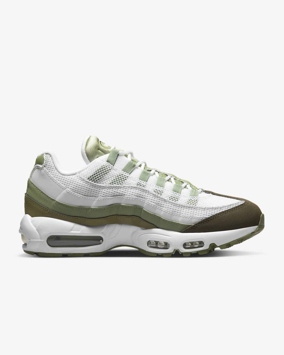 Nike Air Max 95 White/Medium Olive/Oil Green | Mens Nike Lifestyle