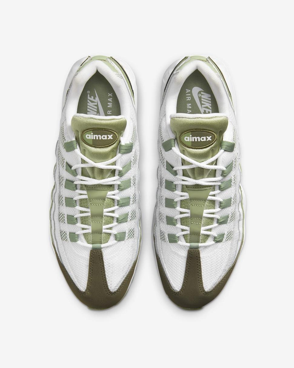 Nike Air Max 95 White/Medium Olive/Oil Green | Mens Nike Lifestyle