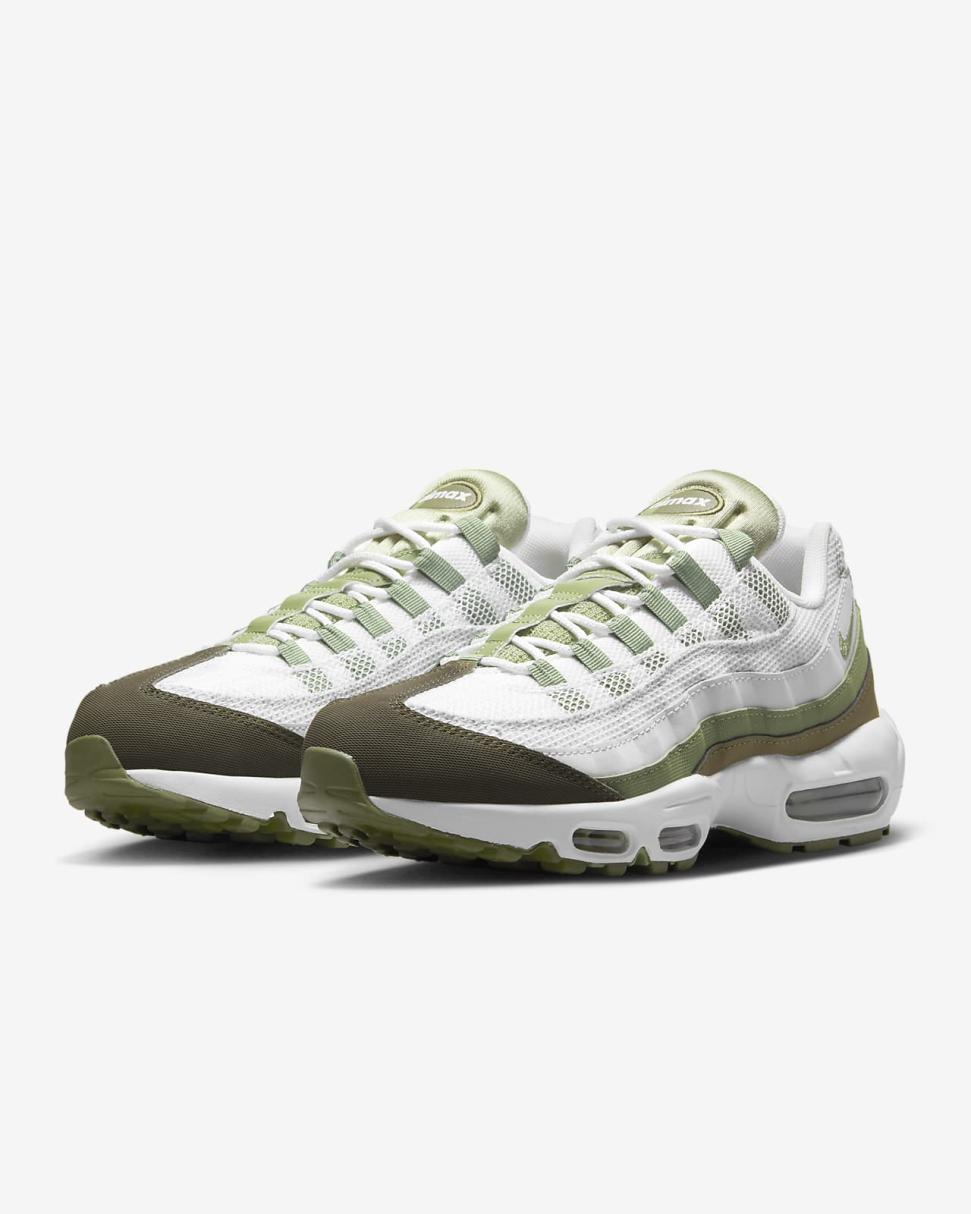 Nike Air Max 95 White/Medium Olive/Oil Green | Mens Nike Lifestyle