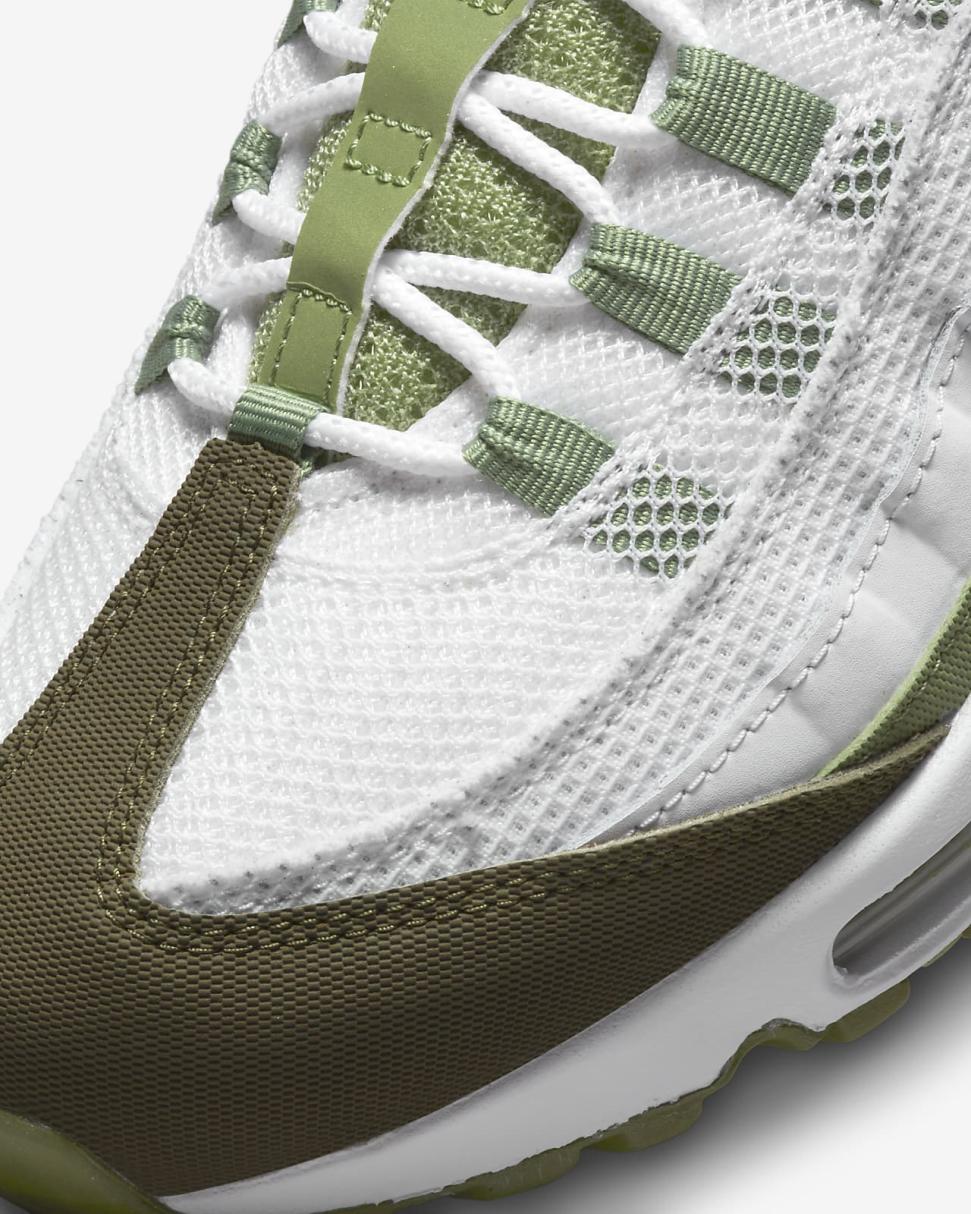 Nike Air Max 95 White/Medium Olive/Oil Green | Mens Nike Lifestyle