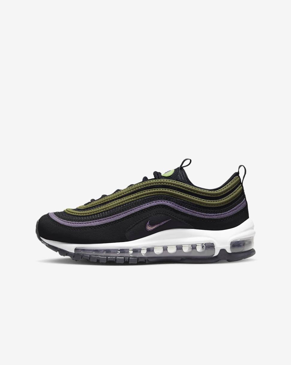 Nike Air Max 97 Black/Canyon Purple/Vivid Green/Elemental Pink | Kids Nike Air Max