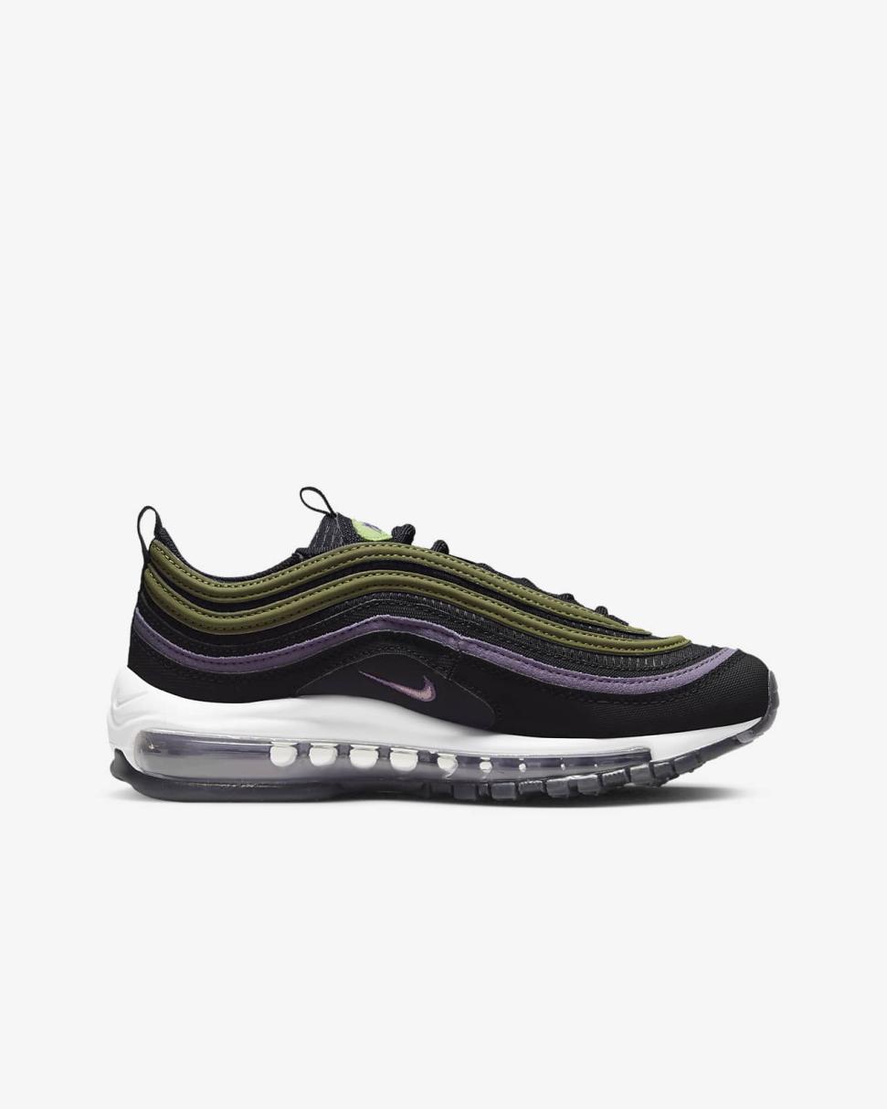 Nike Air Max 97 Black/Canyon Purple/Vivid Green/Elemental Pink | Kids Nike Air Max